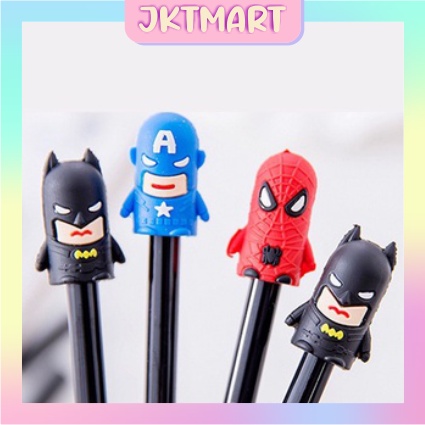 

⭐ JKTMART ⭐ Pulpen Gel Super Hero Pena Animal Tutup Mata Pulpen Kumis S038