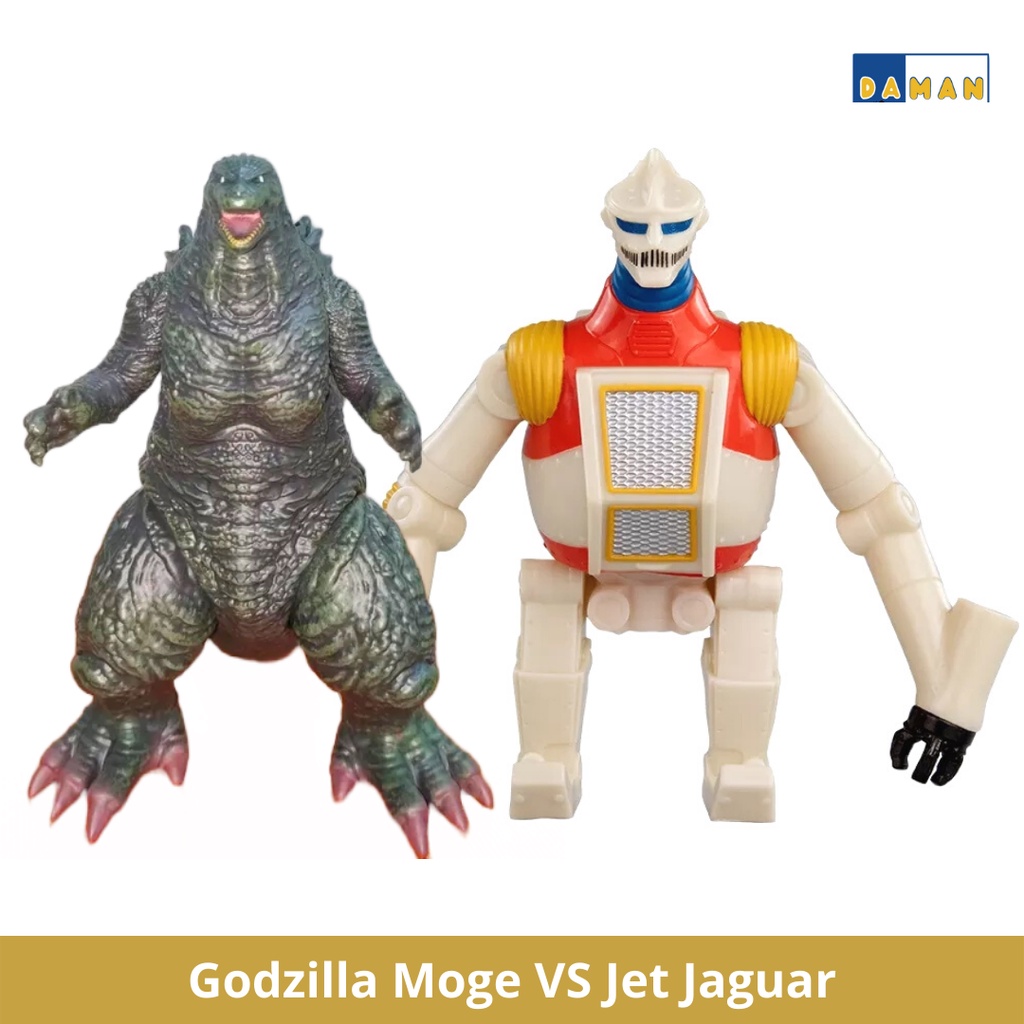 Action Figure Godzilla Moge Vs Jet Jaguar, Gojira Mainan Pajangan Hadiah