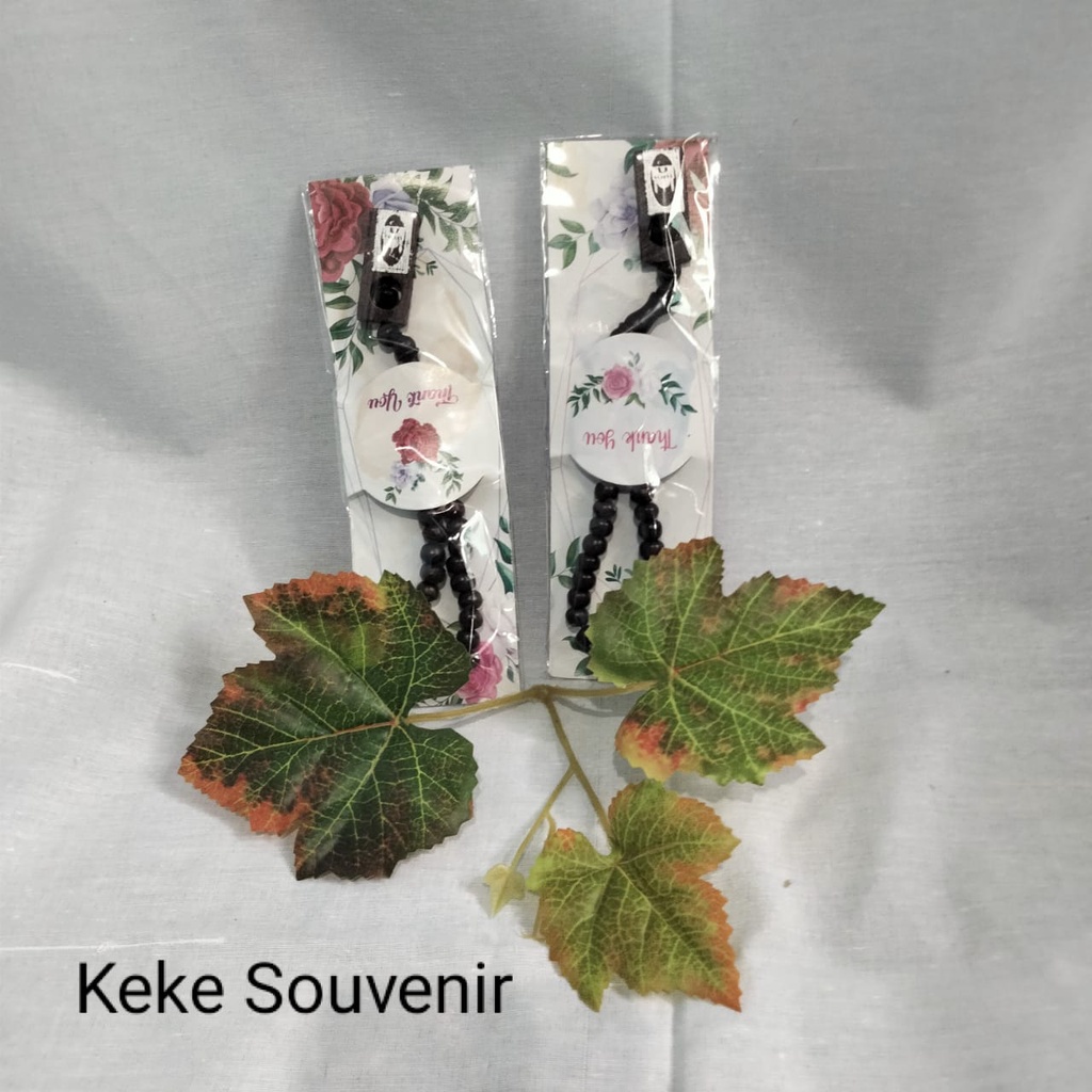 Grosir Termurah 50 Pcs Tasbih Kayu Import Cantik Packing Kertas Shavy Motif Bunga & Plastik