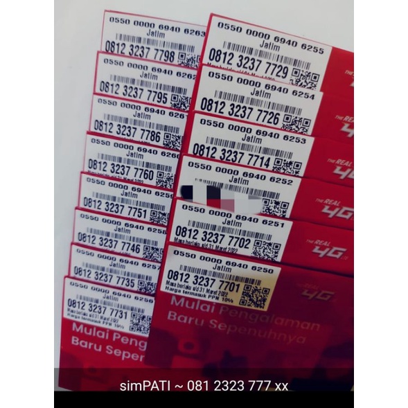 Kartu perdana nomor cantik telkomsel simPATI 2323 777 xx
