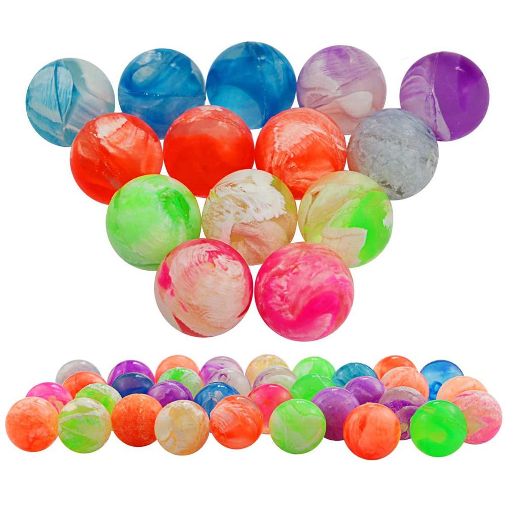 Nickolas1 Bola Pantul 20Pcs Untuk Anak-Anak Swirl Mainan Mandi Karet 19mm Neon Bounce Balls