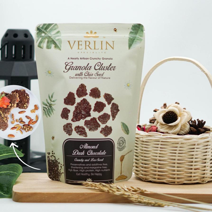 

Terbaru 10.10 Verlin Granola Cluster Almond Dark Chocolate 150gr murah