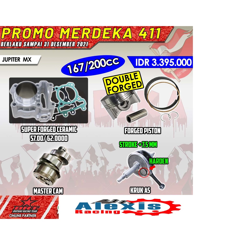 Promo 411 Bore Up BRT Blok Ceramic Mx King R15 V2 Xabre Vixion New Old 57mm & 62mm