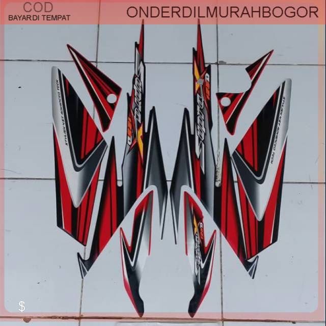 Striping supra x 125 2006 merah hitam