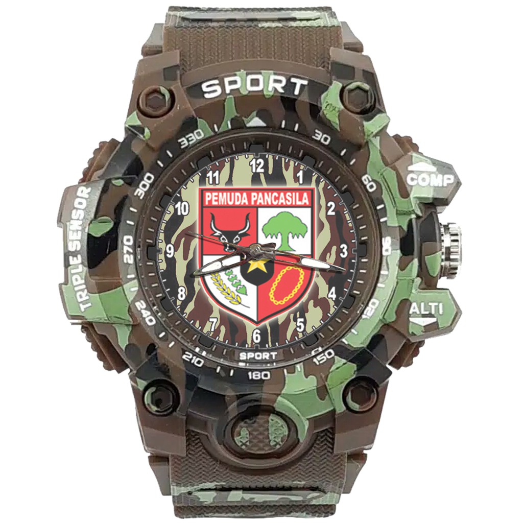 {Istimewa} Jam Tangan Pemuda Pancasila (PP) -Coklat Army Water Resistant