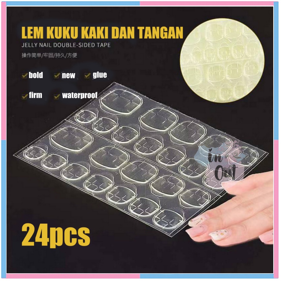 24pcs Lem kuku Palsu Double Tape / Nail Glue Gel Double Tape Kuat / Sticker kuku / silicone double tape kuku high quality KU003