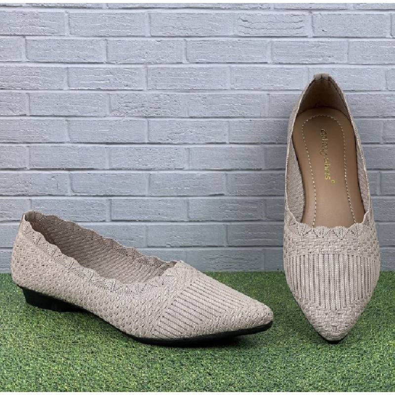 36-41 flat shoes rajut import  sepatu rajut wanita import
