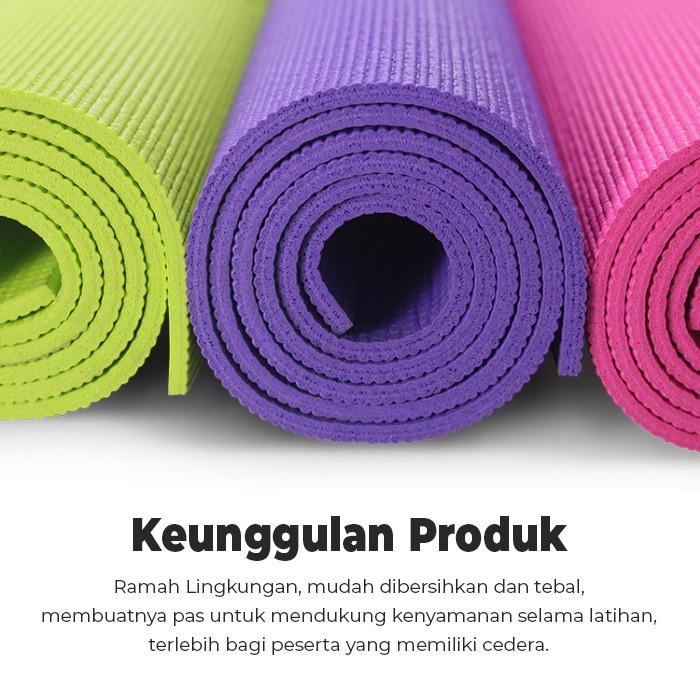 NBR Yoga Mat Matras Latihan Anti Slip Mat Senam Yoga Mat Gym Matrass Fitness Karpet Matras