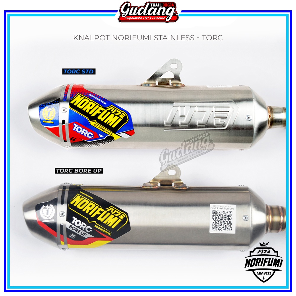 Knalpot Muffler Norifumi Torc Torch KLX CRF 150L Bigfoot WR 155 Stainless Titanium Bore Up Standar Original