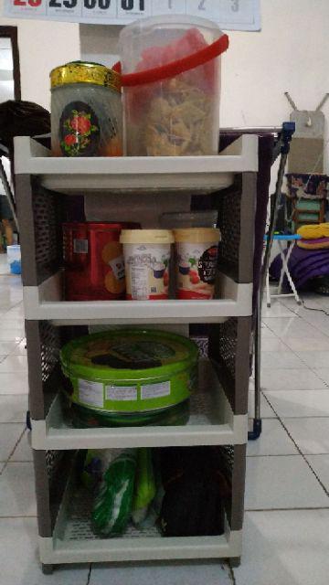 Olymplast Rso 04 Rak Susun 4 Plastik Dapur / Buku / Piring / Kamar Mandi / Mainan Serbaguna