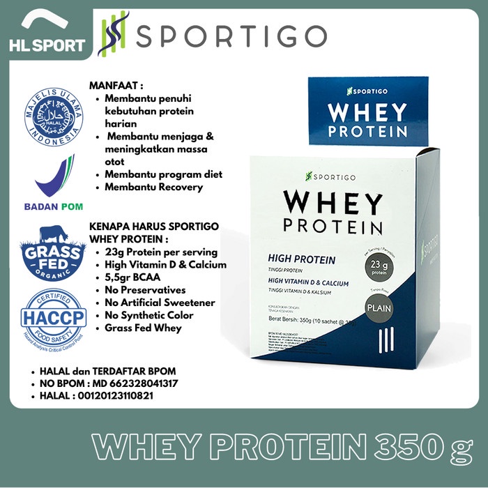 SPORTIGO Susu Whey Protein Isolate Concentrate Pure BPOM Halal