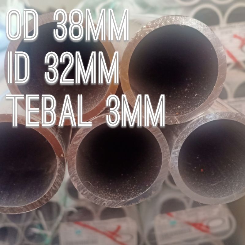 Pipa Aluminium 38mm atau 1 1/2inch OD 38mm ID 32mm Tebal 3mm Alumimium MF Alkan
