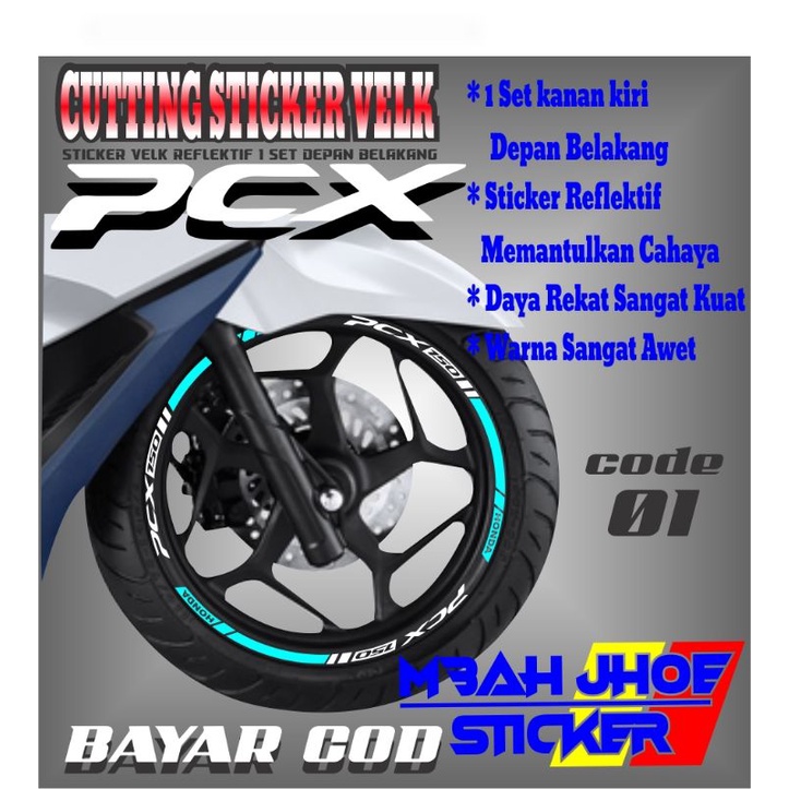 sticker velk honda pcx,list velk honda pcx,cutting sticker velk honda pcx 150-160(bayar cod)