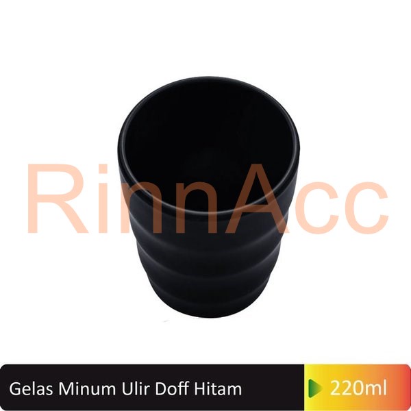 Gelas Ulir Gelas Ocha Glori Melamine G6003 Hitam Doff / Cangkir Kopi Teh Green Tea Jepang