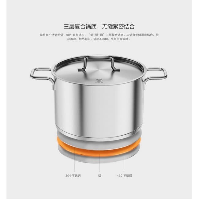 Zhiwu Pot Pan Panci Masak Stainless Steel 5L GJT01CM