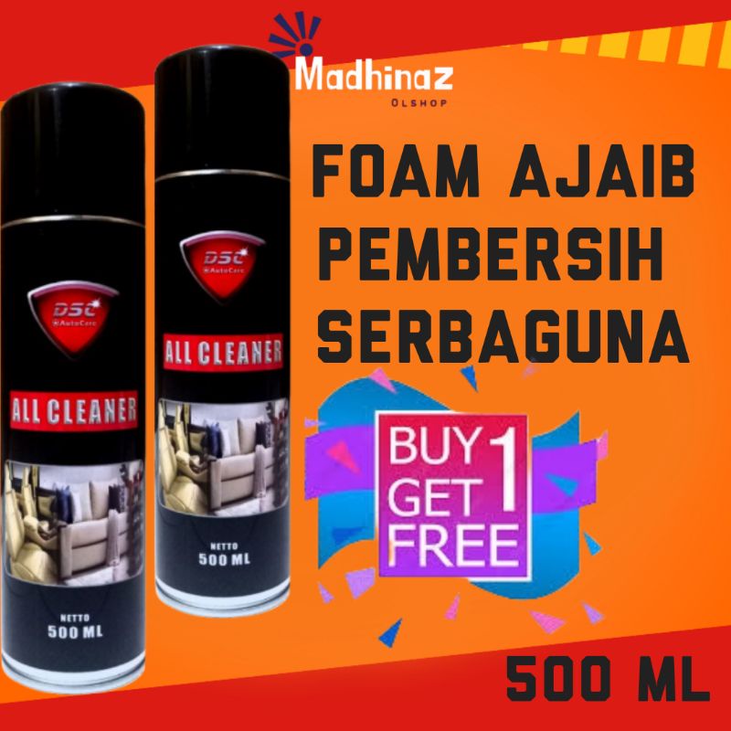 all clear foam pembersih ajaib sepatu,jok mobil,jaket kulit,sofa. beli 1 dapat 2 kaleng