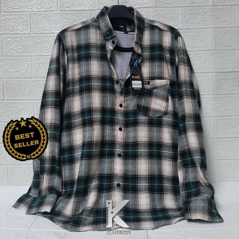 Kemeja Flanel Pria Lengan Panjang Motif Kotak Kotak Kualitas Premium M L Xl