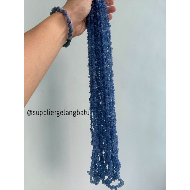 kerikil Batu dark blue quartz 1cm kilap renteng kuarsa biru tua bahan