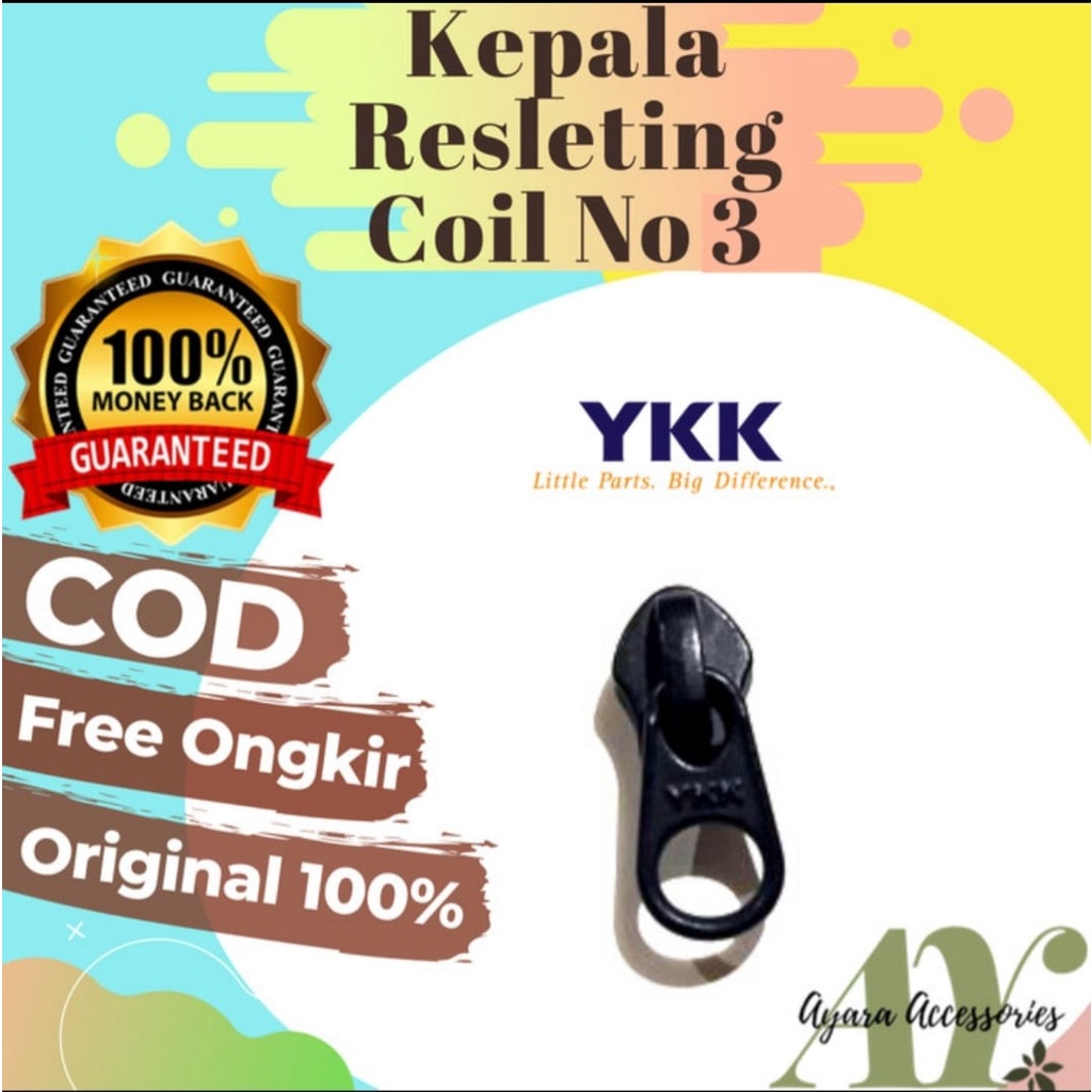 KEPALA RESLETING YKK COIL VARIASI NO 3 TERBALIK