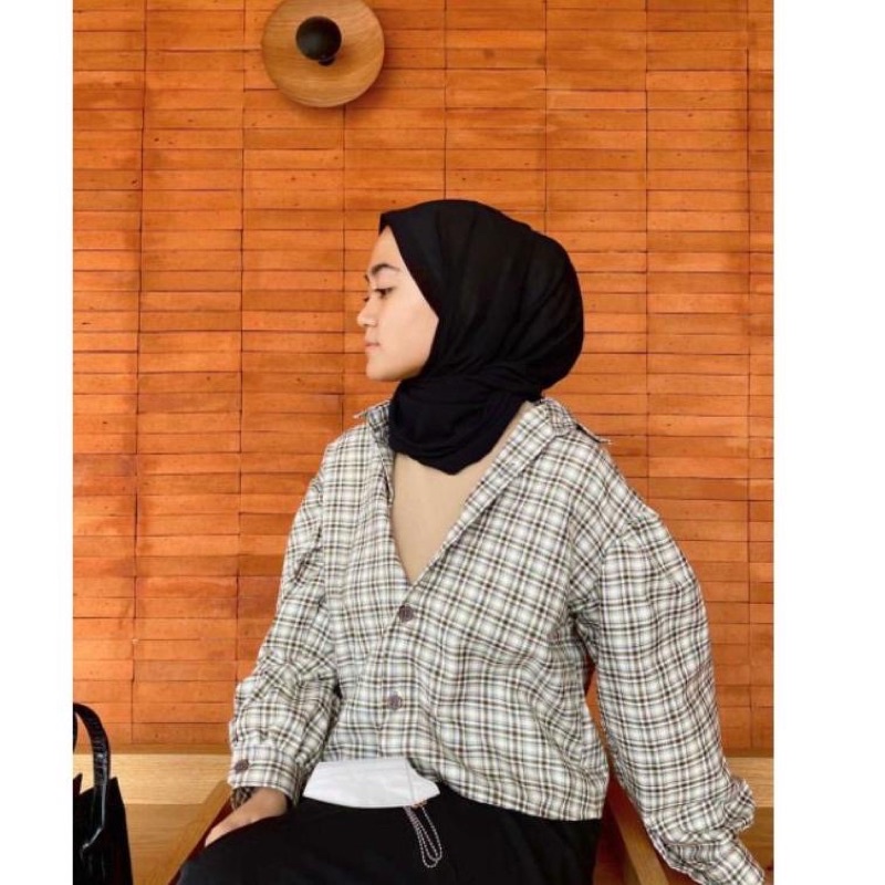 RD FASHION Ready.. ‼️READY‼️ KEMEJA TARTAN CROP OVERSIZE | KAYLA TARTAN TOP | KEMEJA KOTAK OVERSIZE