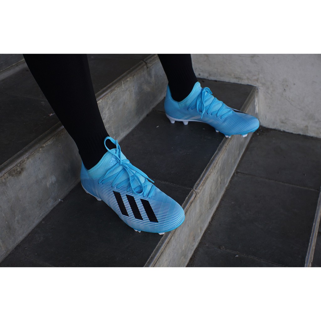 Sepatu Bola Adidas X 19.3 FG - Bright Cyan/Brcyan  Original