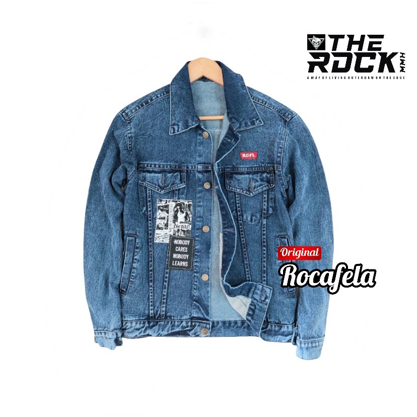 JAKET JEANS - JAKET DENIM PRIA - SABLON SAHARA -JAKET JEANS JUMBO ORIGINAL