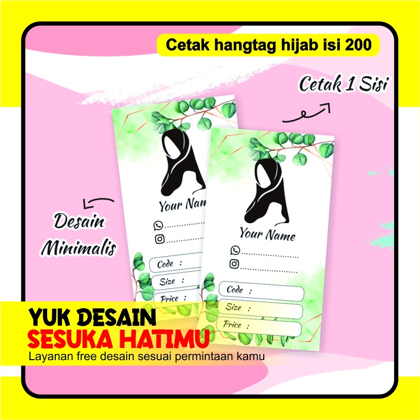 

lebel hijab/ hangtag/ hangat hijab/cetak lebel hujab/ cetak hangtag
