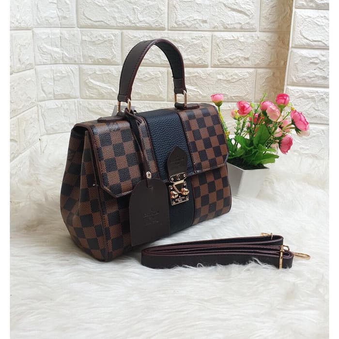 TAS BATAM TAS WANITA IMPORT TAS LV BOND STREET BB BAG HANDBAG - DAMIER MERAH