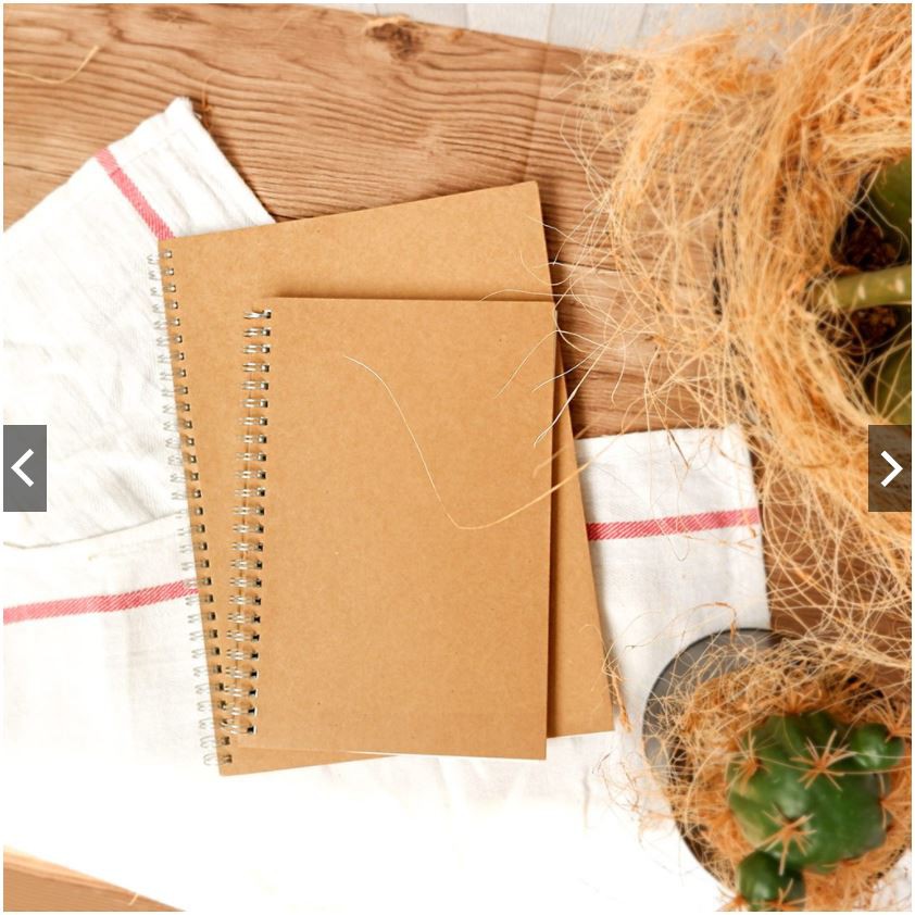 

Notebook Spiral Grid Kraft Cover A5 B5 / Notebook Kotak A5 B5