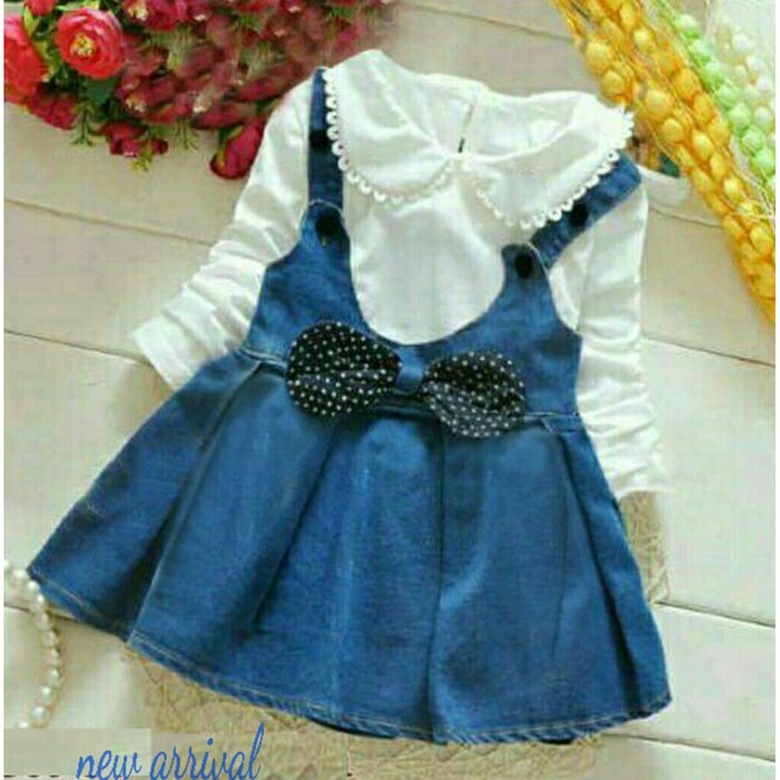 Grosir 2in1 set aubrey VEsetelan anak perempuan babytery Biru Berkualitas