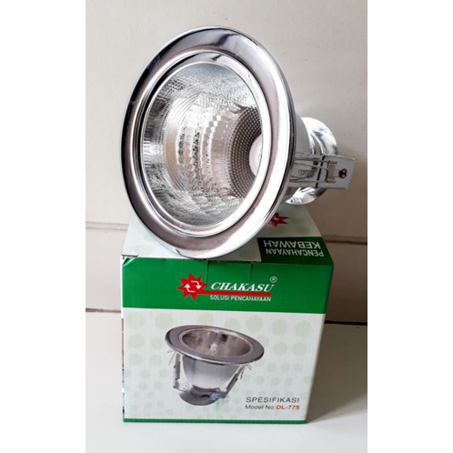 Fiting lampu downlight 4 inc chrome Fiting tanam plafon 4 inc