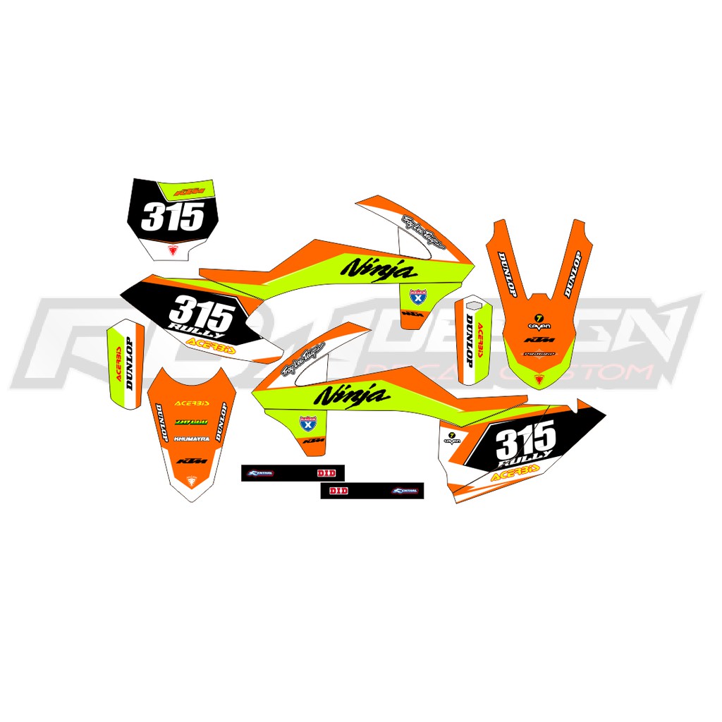 DECAL STICKER KTM 250 SX 2017 (001) DEKAL STIKER KTM 150, 300, 350, 450 SIXDAYS 2018 2019 2020 2021 
