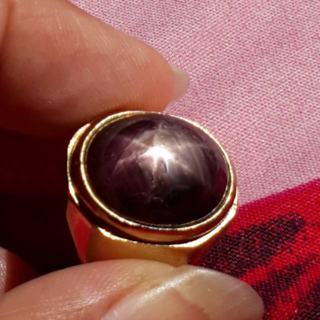 Cincin Natural Ruby Star Chrystal. Big Size