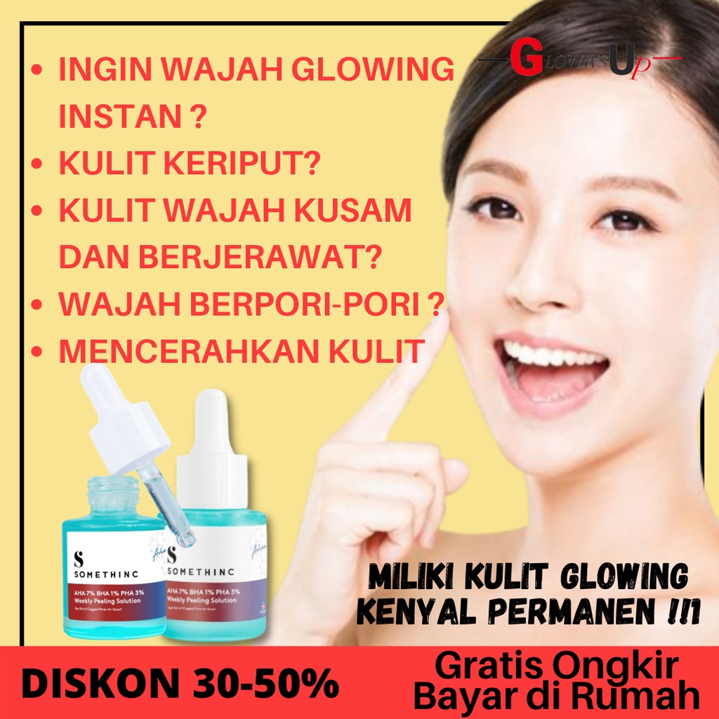 Serum Wajah Pengecil poripori Wajah SOMETHINC AHA 7%, BHA 1%, PHA 3% Weekly Peeling Solution - 20ml Perawatan Wajah