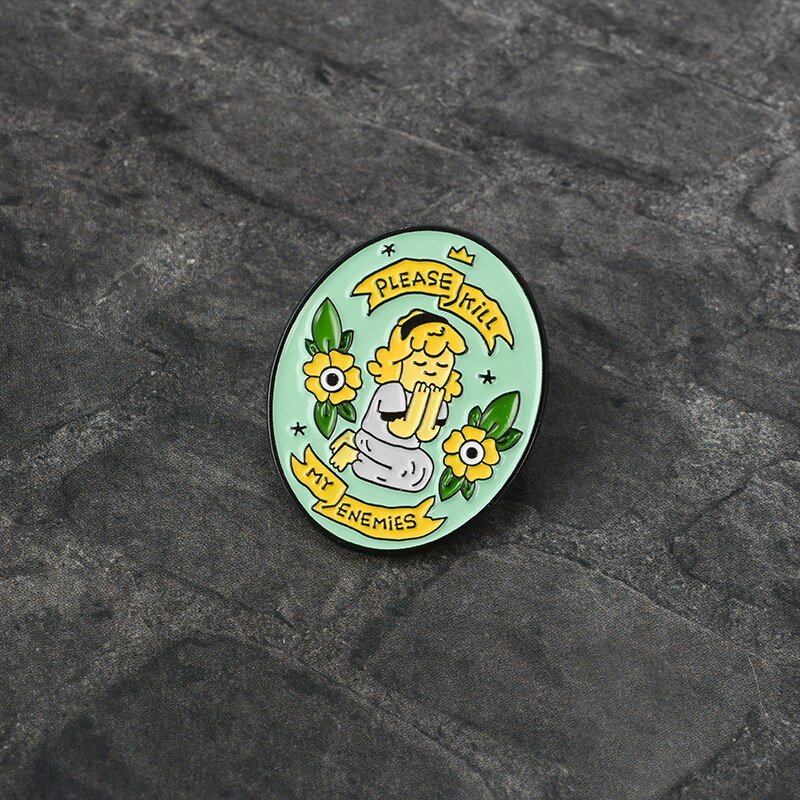 Bros Pin Enamel Desain Please Kill My Enemies Untuk Hadiah Power