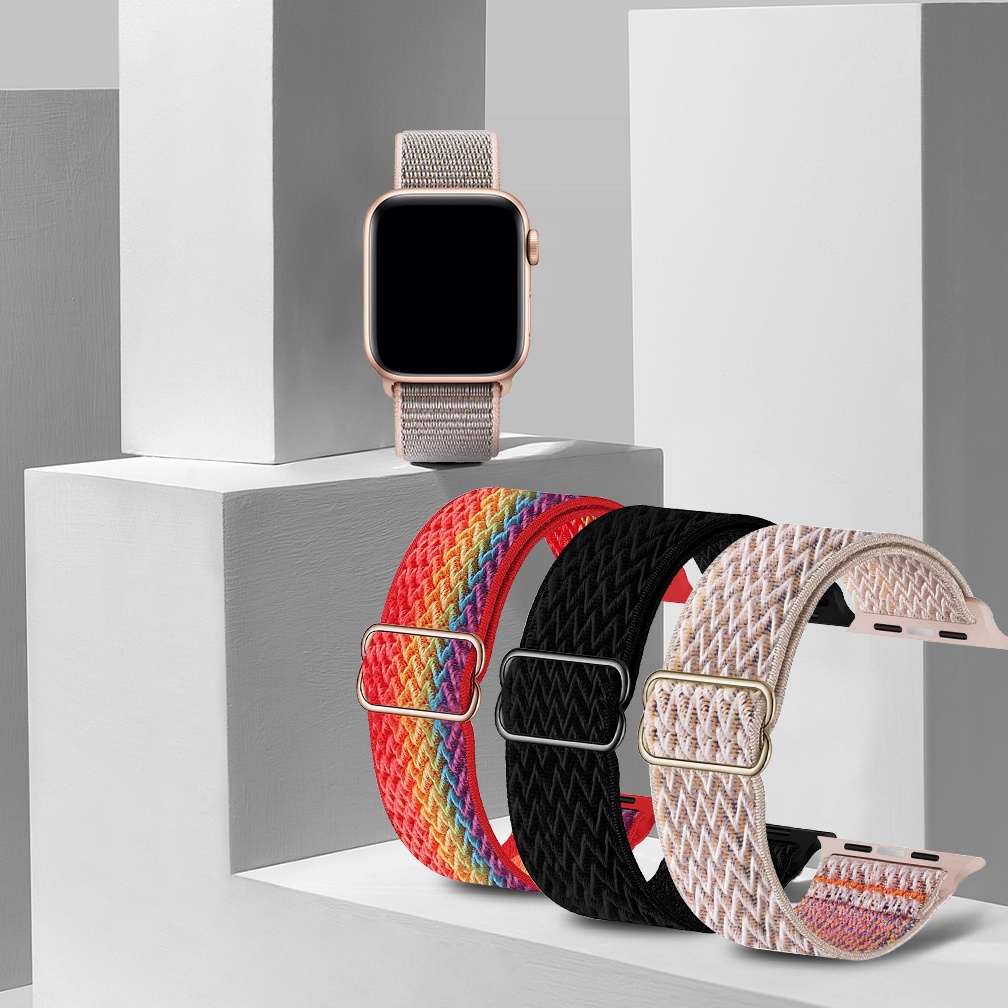 Apple Watch Nylon Tali Jam Pria/Wanita Olahraga Apple Tali Nilon Velcro 38mm/40mm/41mm，42mm/44mm/45mm