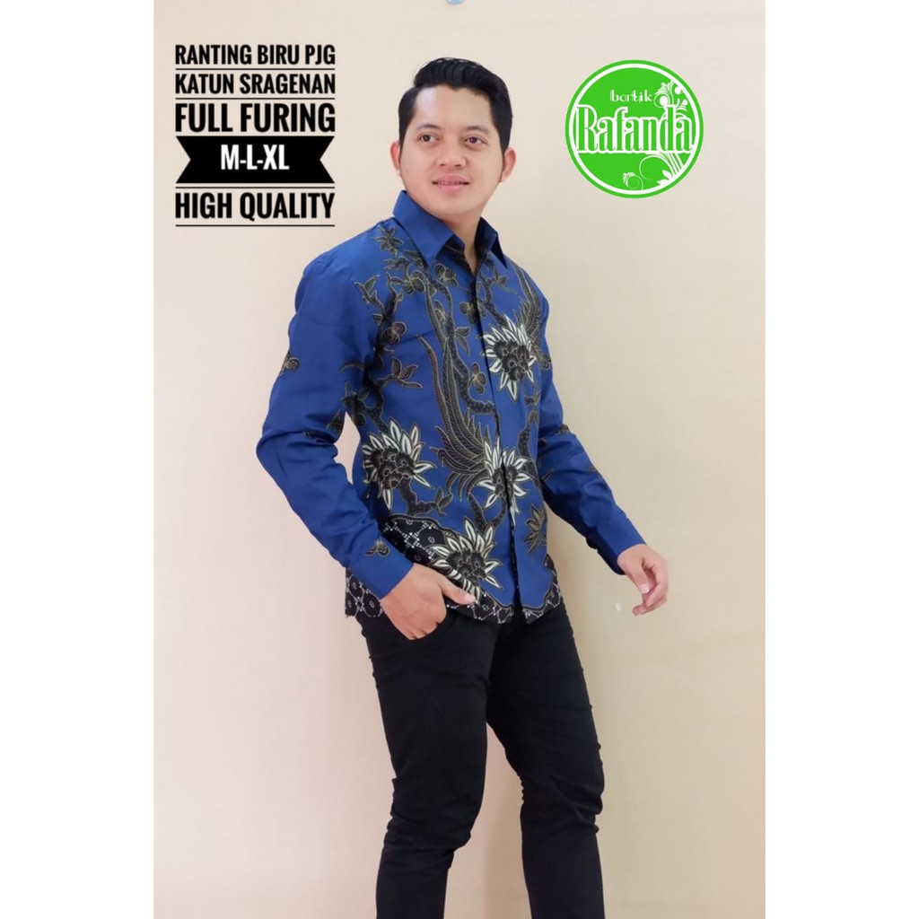 RANTING BIRU RAFANDA BAJU KEMEJA BATIK PRIA SOLO LENGAN PANJANG PENDEK LAPIS FURING ATASAN BATIK PREMIUM MODERN KATUN HALUS GELEMBUNG SEKTI BANGAU KUNING MOZAIS MERAK PINK BANGAU WARNA GURDO EMAS TRESNO KARISMA MERAH ALBANI MAHKOTA BUNGA SATRIO SAE DEWO