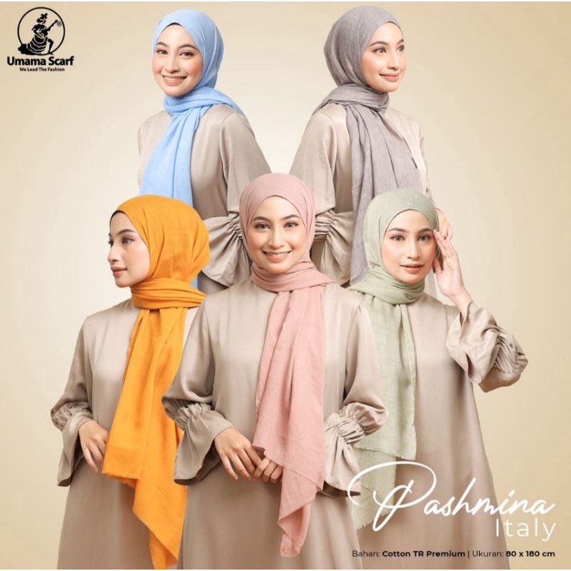 Pashmina Italy Umama - Pashmina Polos - Pashmina Cotton Premium Polos - Pashmina Katun Premium Polos