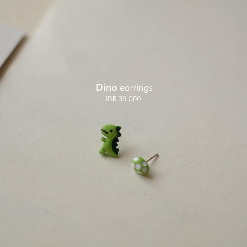 Ark.co - Dino earrings ( t-rex ; brontosaur ; crystal ) anting tusuk fashion dinosaurus