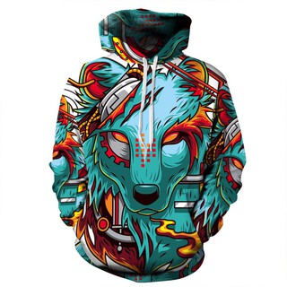 jaket hoodie 3d wolf