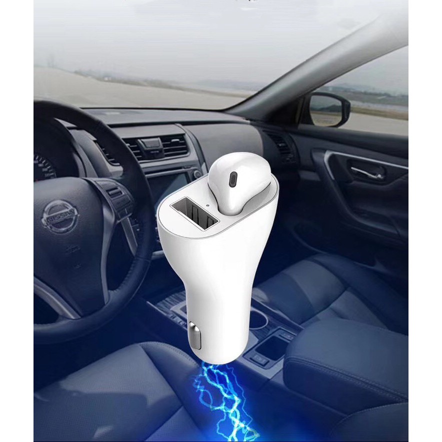 FAMILYGAMES CAR CHARGER HEADSET headseat earphone 2in1 usb output vehicle bluetooth wireless headseat