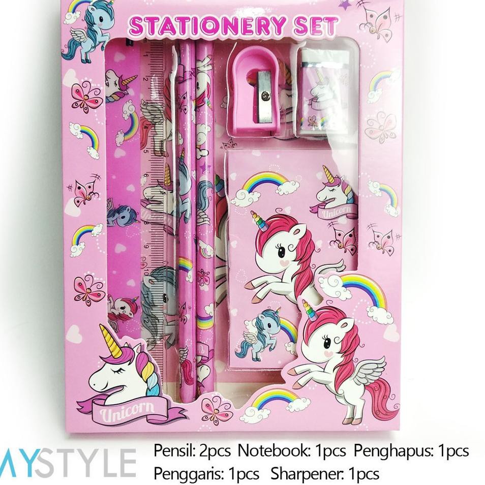 

(NEW ARRIVAL) PAKET ALAT TULIS PENSIL SET 6 IN 1 KARAKTER CARS FROZEN LENGKAP LOL UNICORN ALAT TULIS