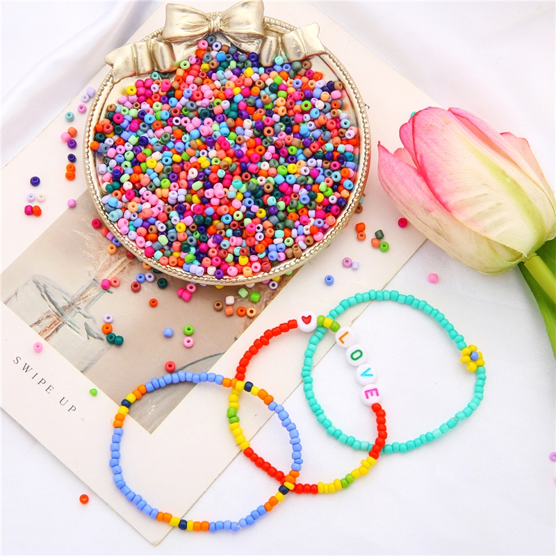 1000 Pcs 3 mm Pernis Padat Bake Pesona Ceko Manik-Manik Kaca DIY Gelang Beads Untuk Temuan Perhiasan Membuat Aksesoris