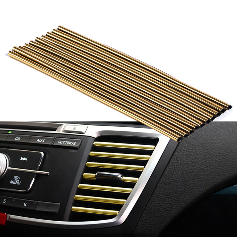 【COD】10 Pcs/set  Aksesori mobil  AUTO Mobil Ac Outlet U-shaped Decoration Bright Strip