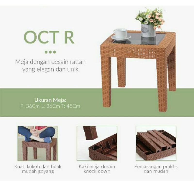 Meja Taman / Meja Plastik / Meja Rotan / Meja Tamu / OCTR / Meja Kecil / Rattan Table