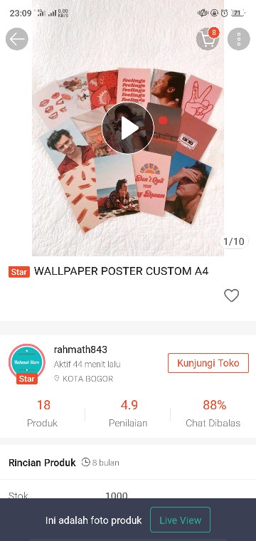 Wallpaper Poster Custom A4