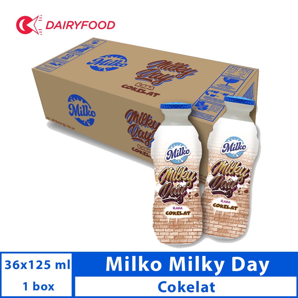 

MILKO MILKYDAY COKLAT 1 KARTON ( 36 BOTOL X 125 ML )