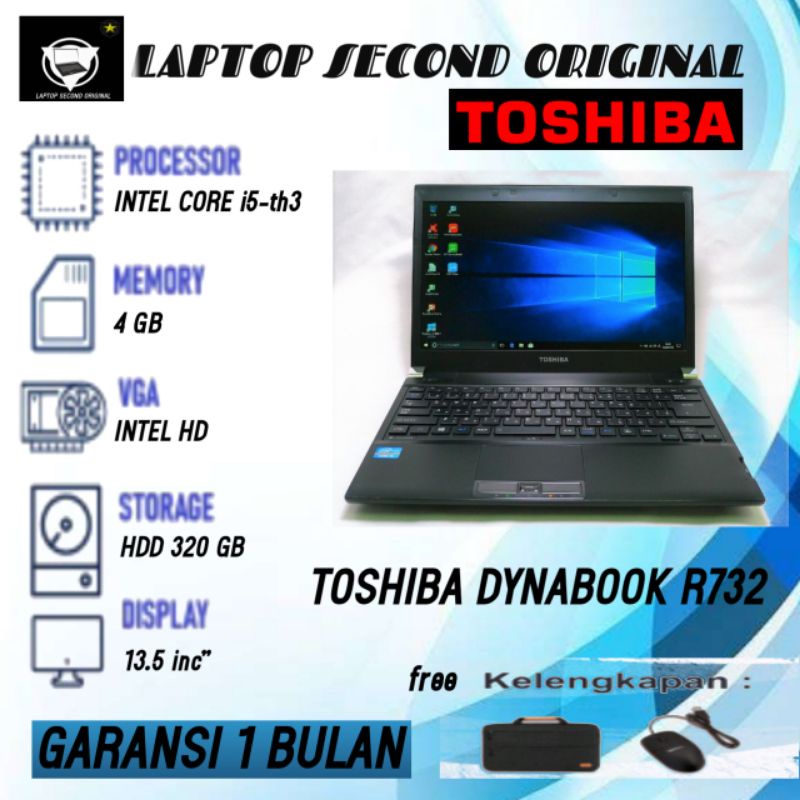 TOSHIBA DYNABOOK R732 I5-4310M 4GB/320GB BERGARANSI