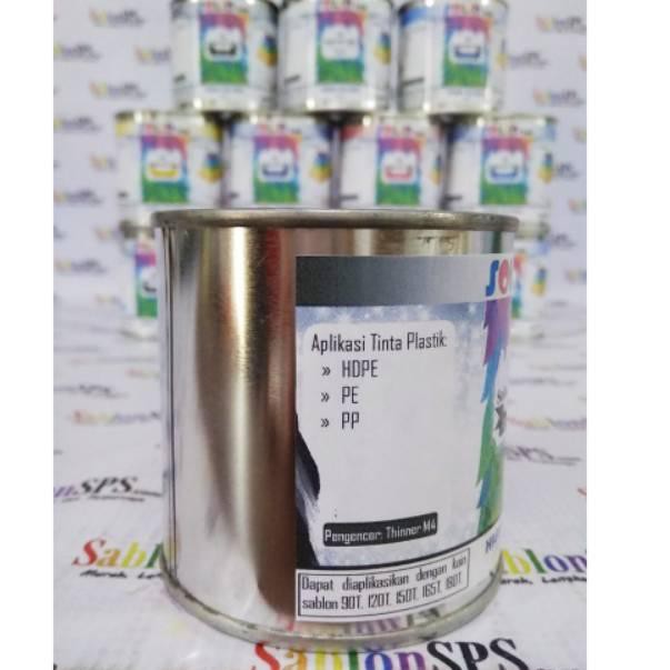 

Tinta Sablon Plastik HDPE PE PP 200 gr Hitam Basis Minyak Solvent Based Black Ink (KODE 86)