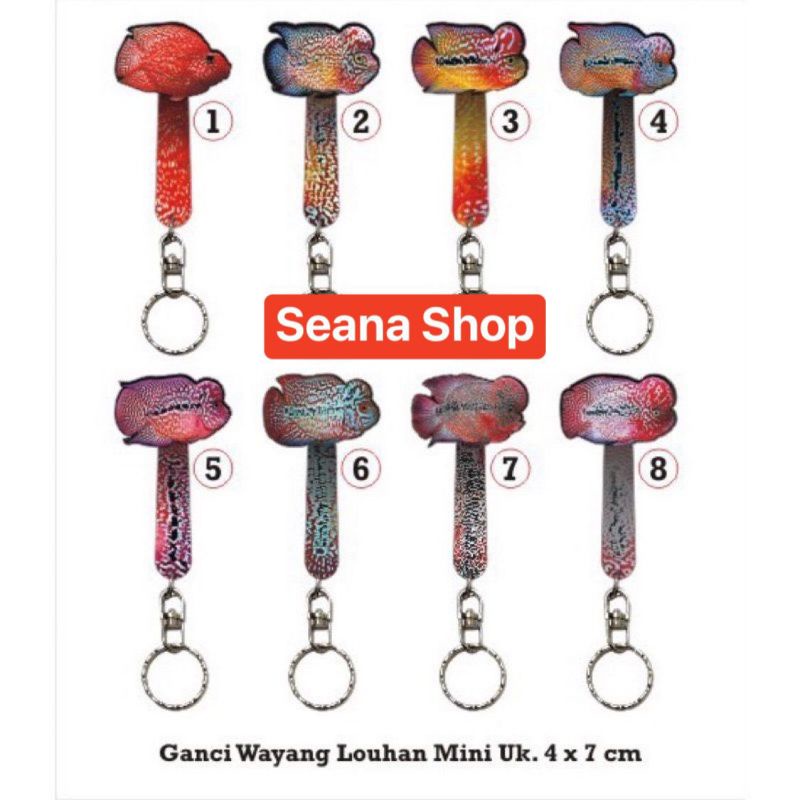 Wayang Louhan Full acrylic Untulan Ikan Louhan Bisa Jadikan Gantungan Kunci